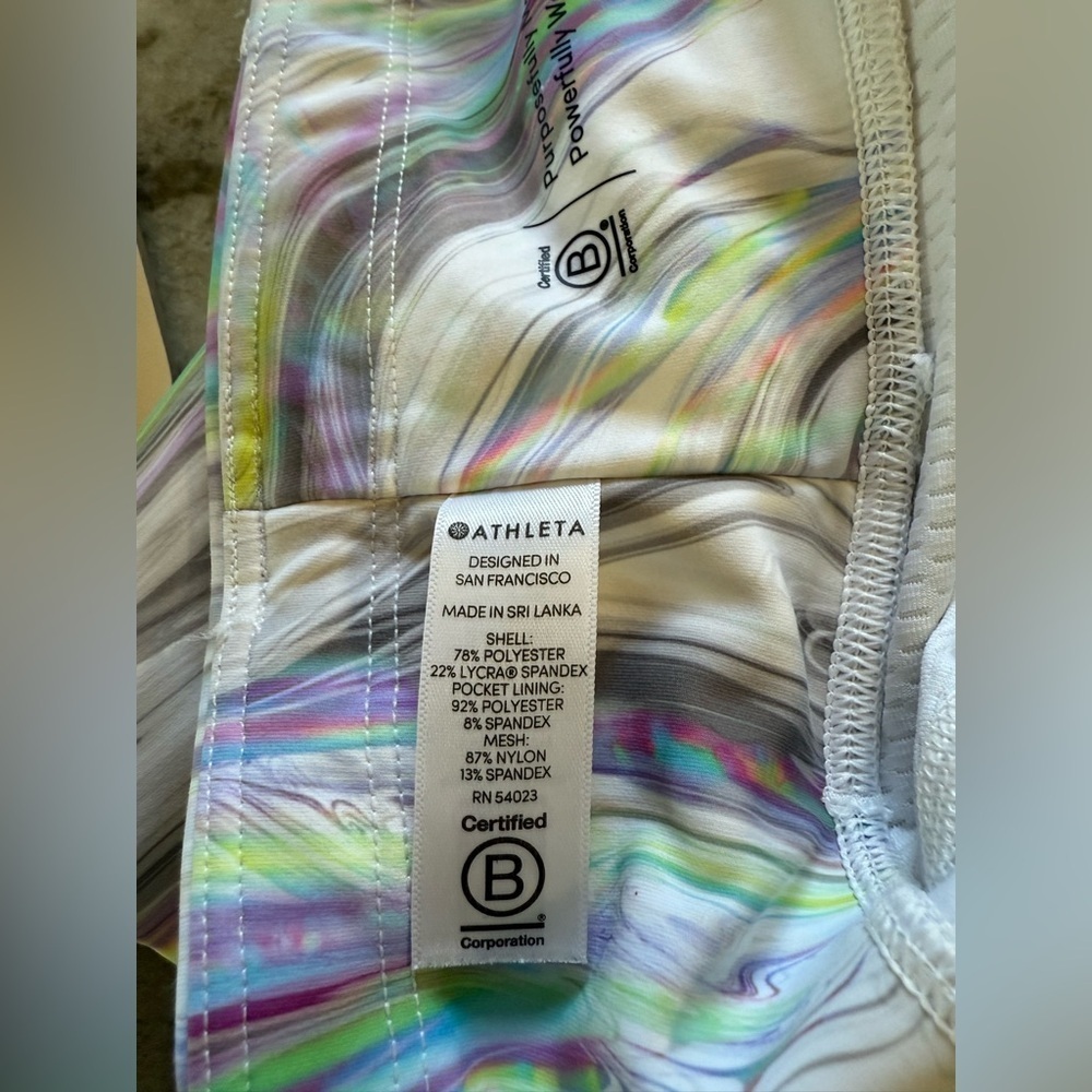 Athleta Women’s Contender White Opal Powerlifting Iridescent Leggings - Medium - Picture 7 of 8